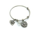 Mariana Bracelet Bangle Guardian Angel, Heart Charms & Clear Austrian Crystals On A Clear Day Sweet Summer Coll. - Image 2