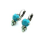 Earrings By Mariana Woman Beautiful Round Turquoise and White Opal Swarovski Crystals - Image 2