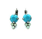 Earrings By Mariana Woman Beautiful Round Turquoise and White Opal Swarovski Crystals