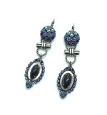 Mariana Earrings Fashionable Dangling Blue Goldstone Mineral Electra Odyssey Coll. - Image 2