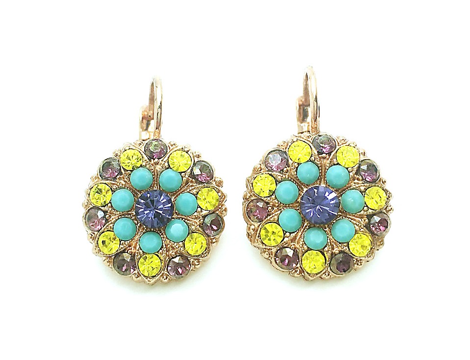 E-1029-1024-RG6 (2) Mariana Earrings Lovely Flower Shape Multi Color Crystal Swarovski Happiness Inspiration Coll. - Image 1