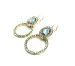 Mariana Earrings Round Pink, Chrysolite & Faceted Sapphire Austrian Crystals California Dreaming Songbook Coll. - Image 2