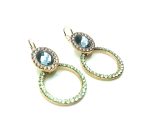 Mariana Earrings Round Pink, Chrysolite & Faceted Sapphire Austrian Crystals California Dreaming Songbook Coll. - Image 3