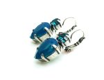 Mariana Earrings Pear Shape Caribbean Blue Opal & Blue Quartz Austrian Crystals Blue Lagoon Paradise Coll.