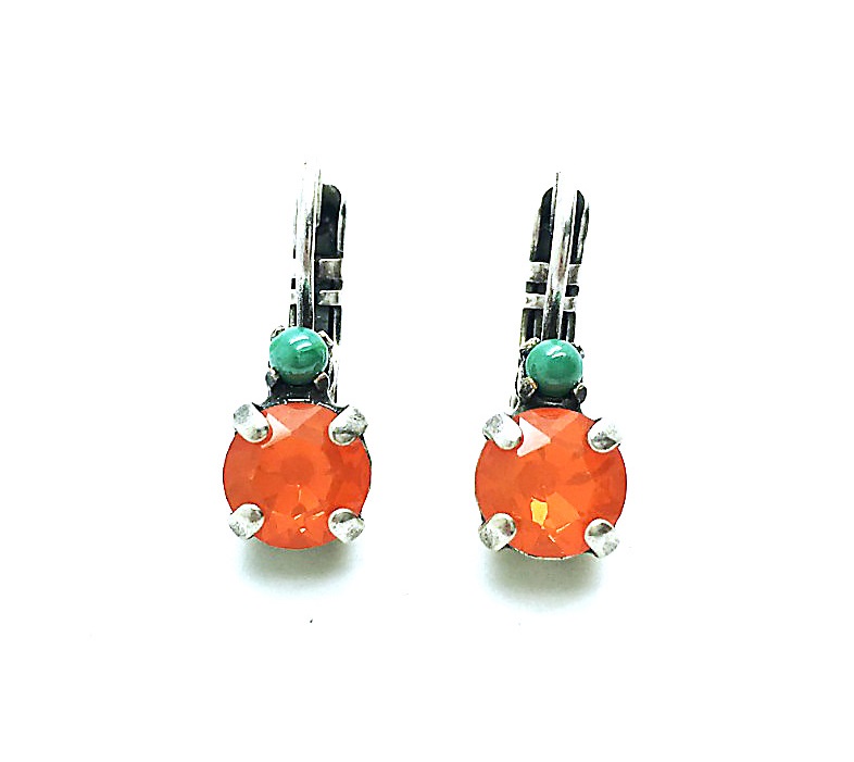 E-1035-1-1077-SP6 (2) Mariana Earrings Beautiful Round Aventurine & Sun Austrian Crystal Masai Africa Coll. - Image 1