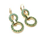 Mariana Earrings Elegant Round Beaded Peridot & Pacific Opal Crystal Swarovski Congo Africa Coll. - Image 3