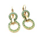Mariana Earrings Elegant Round Beaded Peridot & Pacific Opal Crystal Swarovski Congo Africa Coll.