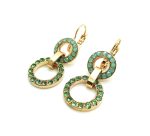 Mariana Earrings Elegant Round Beaded Peridot & Pacific Opal Crystal Swarovski Congo Africa Coll. - Image 2