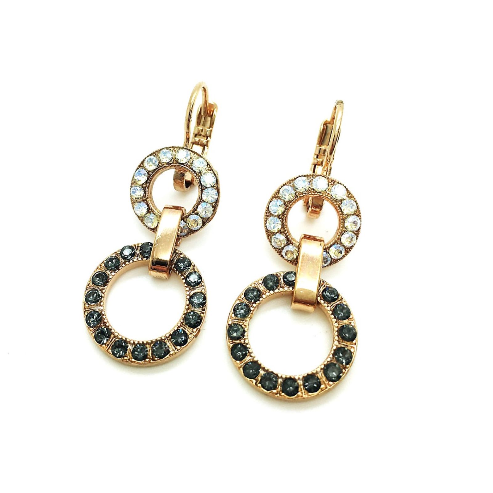 E-1039-1-1080-RG (2) Mariana Earrings Simply Elegant Round Beaded Clear & Silver Night Crystal Swarovski Zulu Africa Coll. - Image 1