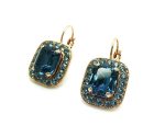Mariana Earrings Exude Elegance Rectangular Beaded Montana Blue Crystal Swarovski Mood Indigo Caribbean Life Coll. - Image 3