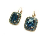 Mariana Earrings Exude Elegance Rectangular Beaded Montana Blue Crystal Swarovski Mood Indigo Caribbean Life Coll. - Image 2