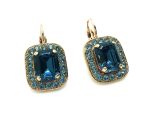 Mariana Earrings Exude Elegance Rectangular Beaded Montana Blue Crystal Swarovski Mood Indigo Caribbean Life Coll.