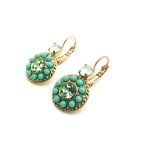 Mariana Earrings Timeless Round Powder Green, Jade & Chrysolite Austrian Crystals Athena Caribbean Life Coll. - Image 2