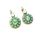 Mariana Earrings Timeless Round Powder Green, Jade & Chrysolite Austrian Crystals Athena Caribbean Life Coll. - Image 3