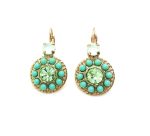Mariana Earrings Timeless Round Powder Green, Jade & Chrysolite Austrian Crystals Athena Caribbean Life Coll.