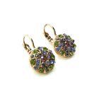 Earrings By Mariana Woman Finely Light Burgundy and  Olivine Swarovski Crystals - Image 3