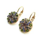 Earrings By Mariana Woman Finely Light Burgundy and  Olivine Swarovski Crystals - Image 2
