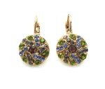 Earrings By Mariana Woman Finely Light Burgundy and  Olivine Swarovski Crystals