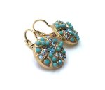 Mariana Earrings Gorgeous Round Beaded Turq, Aquamarine & AB Crystal Swarovski Bliss Nirvana Coll. - Image 3