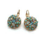 Mariana Earrings Gorgeous Round Beaded Turq, Aquamarine & AB Crystal Swarovski Bliss Nirvana Coll. - Image 2