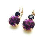 Earrings By Mariana Woman Classy Velvet and Amethyst Swarovski Crystals - Image 3