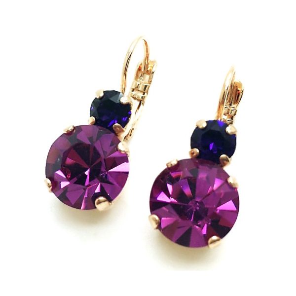 Earrings By Mariana Woman Classy Velvet and Amethyst Swarovski Crystals