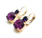 Earrings By Mariana Woman Classy Velvet and Amethyst Swarovski Crystals - Image 2