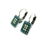 Mariana Earrings Rectangular Beaded Turquoise & Opal Austrian Crystals Fiesta Ambrosia Coll. - Image 3