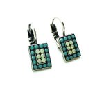 Mariana Earrings Rectangular Beaded Turquoise & Opal Austrian Crystals Fiesta Ambrosia Coll. - Image 2