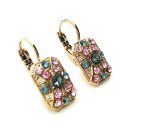 Earrings By Mariana Woman Beautiful Light Rose and Silver Night  Swarovski Crystals - Image 3