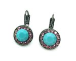 Mariana Earrings Beautiful Round Beaded Turquoise & Purple Opal Austrian Crystals Happiness Inspiration Coll.