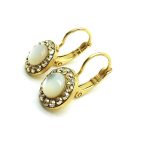 Mariana Earrings Simply Elegant Round Chrysolite Opal & Clear Crystal Swarovski Summer Palace Silk Road Coll. - Image 2