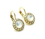 Mariana Earrings Simply Elegant Round Chrysolite Opal & Clear Crystal Swarovski Summer Palace Silk Road Coll. - Image 3