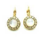 Mariana Earrings Simply Elegant Round Chrysolite Opal & Clear Crystal Swarovski Summer Palace Silk Road Coll.