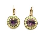 Mariana Earrings Lovely Floral Beaded Yellow Earthy & Purple Crystal Swarovski Bohemian Rhapsody Songbook Coll. - Image 2