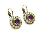 Mariana Earrings Lovely Floral Beaded Yellow Earthy & Purple Crystal Swarovski Bohemian Rhapsody Songbook Coll. - Image 3