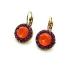 Mariana Earrings Adorable Round Beaded Orange & Pink Austrian Crystals Lady Marmalade Songbook Coll. - Image 3