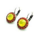 Mariana Earrings Round Beaded Orange & Yellow Opal Crystal Swarovski Masai Africa Coll. - Image 2