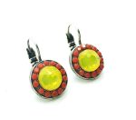 Mariana Earrings Round Beaded Orange & Yellow Opal Crystal Swarovski Masai Africa Coll. - Image 3