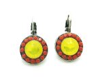 Mariana Earrings Round Beaded Orange & Yellow Opal Crystal Swarovski Masai Africa Coll.