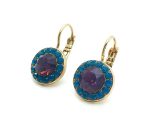 Earrings By Mariana Woman Gorgeous Caribbean Blue Opal and Purple Opal Swarovski Crystals - Image 2