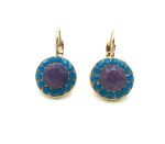 Earrings By Mariana Woman Gorgeous Caribbean Blue Opal and Purple Opal Swarovski Crystals