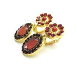 Mariana Earrings Exquisite Flower Shape Siam & Oval Faceted Burgundy Crystal Swarovski Lady in Red Songbook Coll. - Image 2