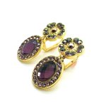 Mariana Earrings Elegant Oval Faceted Purple & Dorado Austrian Crystals Bohemian Rhapsody Songbook Coll.