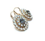 Mariana Earrings Glitzy Round Beaded Black Diamond, Grey Czech & Clear Austrian Crystal Zulu Africa Coll. - Image 3