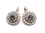 Mariana Earrings Glitzy Round Beaded Black Diamond, Grey Czech & Clear Austrian Crystal Zulu Africa Coll.