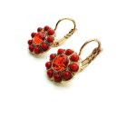 Earrings By Mariana Woman Striking Flower Shape Red and Hyacinth Swarovski Crystals