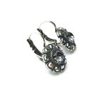 Mariana Earrings Beautiful Flower Black Diamond & Comet Argent Austrian Crystals My Treasures Coll. - Image 3