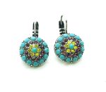 Earrings By Mariana Woman Brilliant Turquoise and Purple Swarovski Crystals