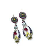 Mariana Earrings Fuschia, Peridot, Tanzanite, Aquamarine ,Opal, Olivene & Jonquil Swarovski Crystals Cuba Caribbean Life Coll. - Image 3